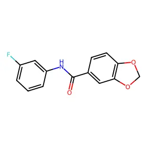 N-(3-fluorophenyl)-1,3-benzodioxole-5-carboxamide structure