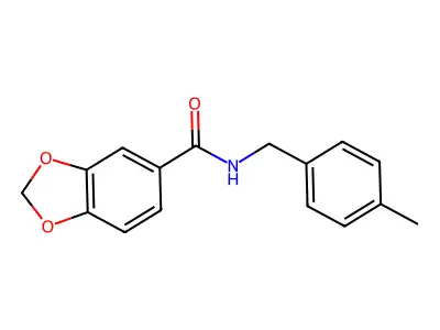 N-(4-methylbenzyl)-1,3-benzodioxole-5-carboxamide structure