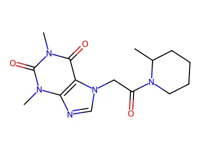 1,3-Dimethyl-7-[2-(2-methylpiperidin-1-yl)-2-oxoethyl]purine-2,6-dione structure