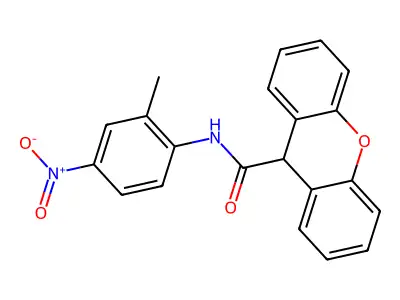 N-(2-methyl-4-nitrophenyl)-9H-xanthene-9-carboxamide structure
