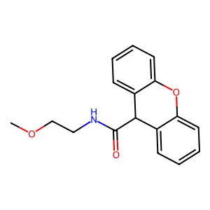 N-(2-methoxyethyl)-9H-xanthene-9-carboxamide structure