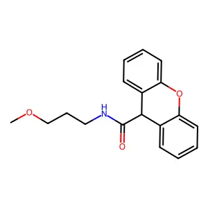 N-(3-methoxypropyl)-9H-xanthene-9-carboxamide structure