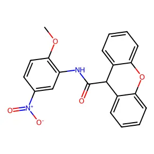 N-(2-methoxy-5-nitrophenyl)-9H-xanthene-9-carboxamide structure