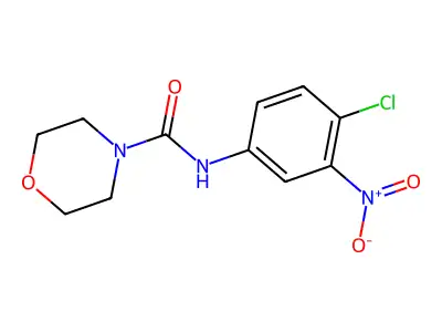 N-(4-chloro-3-nitrophenyl)morpholine-4-carboxamide structure