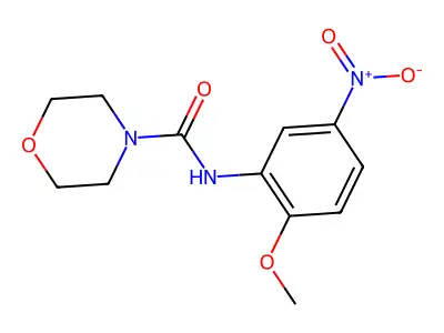 N-(2-methoxy-5-nitrophenyl)morpholine-4-carboxamide structure