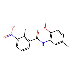 N-(2-methoxy-5-methylphenyl)-2-methyl-3-nitrobenzamide structure