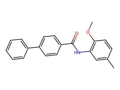 N-(2-methoxy-5-methylphenyl)biphenyl-4-carboxamide structure