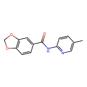 N-(5-methylpyridin-2-yl)-1,3-benzodioxole-5-carboxamide structure