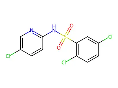 2,5-dichloro-N-(5-chloropyridin-2-yl)benzene-1-sulfonamide structure