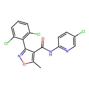 N-(5-chloropyridin-2-yl)-3-(2,6-dichlorophenyl)-5-methyl-1,2-oxazole-4-carboxamide structure