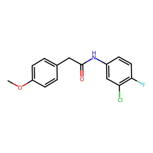 N-(3-chloro-4-fluorophenyl)-2-(4-methoxyphenyl)acetamide structure