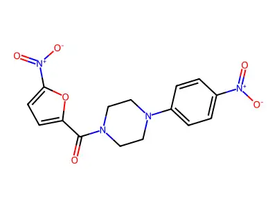 (5-Nitrofuran-2-yl)(4-(4-nitrophenyl)piperazin-1-yl)methanone structure