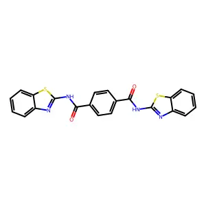 1-N,4-N-bis(1,3-benzothiazol-2-yl)benzene-1,4-dicarboxamide structure