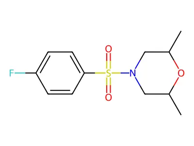 4-[(4-Fluorophenyl)sulfonyl]-2,6-dimethylmorpholine structure