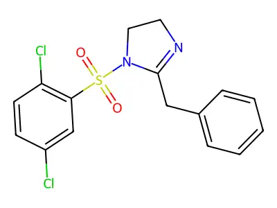 2-Benzyl-1-(2,5-dichlorophenyl)sulfonyl-4,5-dihydroimidazole structure