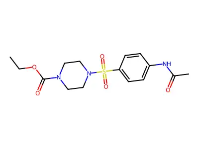 Ethyl 4-(4-acetamidophenyl)sulfonylpiperazine-1-carboxylate structure