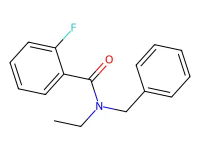 N-benzyl-N-ethyl-2-fluorobenzamide structure