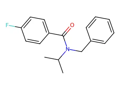 N-benzyl-4-fluoro-N-isopropylbenzamide structure
