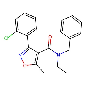 N-benzyl-3-(2-chlorophenyl)-N-ethyl-5-methyl-1,2-oxazole-4-carboxamide structure