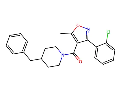 (4-Benzylpiperidin-1-yl)-[3-(2-chlorophenyl)-5-methyl-1,2-oxazol-4-yl]methanone structure