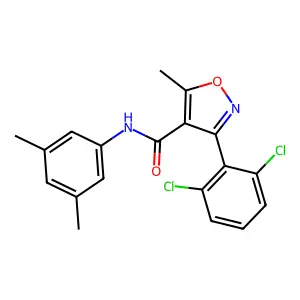 3-(2,6-dichlorophenyl)-N-(3,5-dimethylphenyl)-5-methyl-1,2-oxazole-4-carboxamide structure