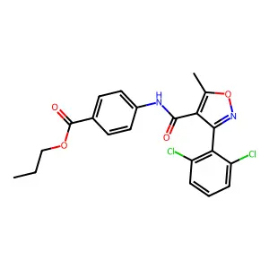Propyl 4-[[3-(2,6-dichlorophenyl)-5-methyl-1,2-oxazole-4-carbonyl]amino]benzoate structure