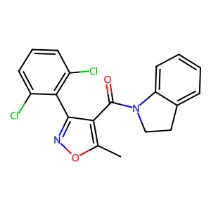 1-{[3-(2,6-Dichlorophenyl)-5-methylisoxazol-4-yl]carbonyl}indoline structure