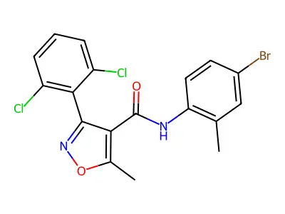 N-(4-bromo-2-methylphenyl)-3-(2,6-dichlorophenyl)-5-methyl-1,2-oxazole-4-carboxamide structure