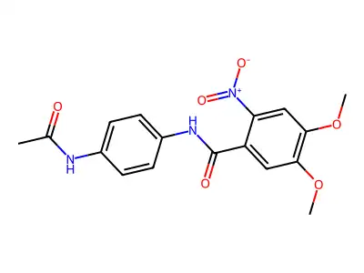 N-(4-acetamidophenyl)-4,5-dimethoxy-2-nitrobenzamide structure