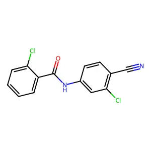2-chloro-N-(3-chloro-4-cyanophenyl)benzamide structure
