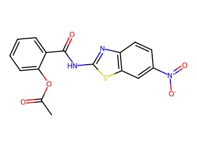 [2-[(6-Nitro-1,3-benzothiazol-2-yl)carbamoyl]phenyl] acetate structure