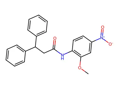 N-(2-methoxy-4-nitrophenyl)-3,3-diphenylpropanamide structure