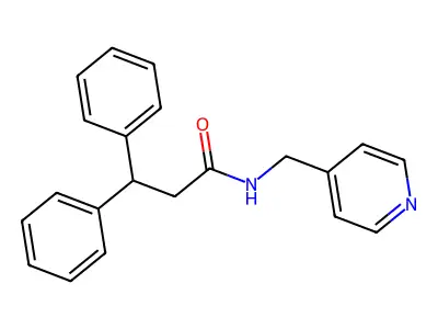 3,3-diphenyl-N-(pyridin-4-ylmethyl)propanamide structure