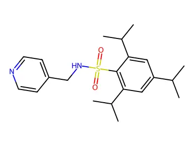 2,4,6-tri(propan-2-yl)-N-(pyridin-4-ylmethyl)benzenesulfonamide structure