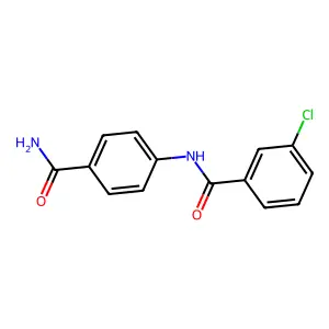 N-(4-carbamoylphenyl)-3-chlorobenzamide structure