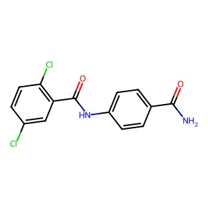 N-(4-carbamoylphenyl)-2,5-dichlorobenzamide structure