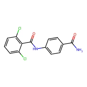 N-(4-carbamoylphenyl)-2,6-dichlorobenzamide structure