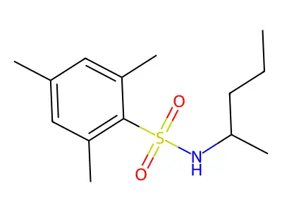 2,4,6-trimethyl-N-pentan-2-ylbenzenesulfonamide structure