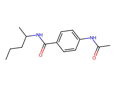 4-(acetylamino)-N-(1-methylbutyl)benzamide structure