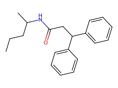 N-(1-methylbutyl)-3,3-diphenylpropanamide structure