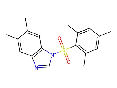 5,6-dimethyl-1-(2,4,6-trimethylbenzenesulfonyl)-1H-1,3-benzodiazole structure