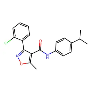 3-(2-chlorophenyl)-5-methyl-N-[4-(propan-2-yl)phenyl]-1,2-oxazole-4-carboxamide structure