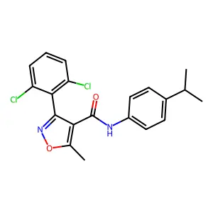 3-(2,6-dichlorophenyl)-5-methyl-N-[4-(propan-2-yl)phenyl]-1,2-oxazole-4-carboxamide structure