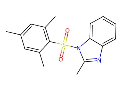 2-methyl-1-(2,4,6-trimethylbenzenesulfonyl)-1H-1,3-benzodiazole structure