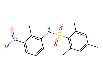 2,4,6-trimethyl-N-(2-methyl-3-nitrophenyl)benzenesulfonamide structure