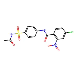 N-[4-(acetylsulfamoyl)phenyl]-4-chloro-2-nitrobenzamide structure