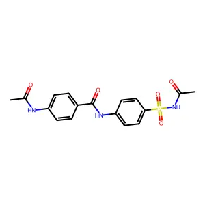 4-acetamido-N-[4-(acetylsulfamoyl)phenyl]benzamide structure