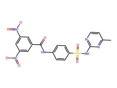 N-{4-[(4-methylpyrimidin-2-yl)sulfamoyl]phenyl}-3,5-dinitrobenzamide structure