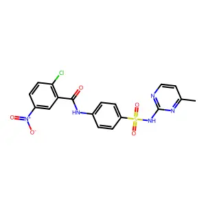 2-chloro-N-{4-[(4-methylpyrimidin-2-yl)sulfamoyl]phenyl}-5-nitrobenzamide structure