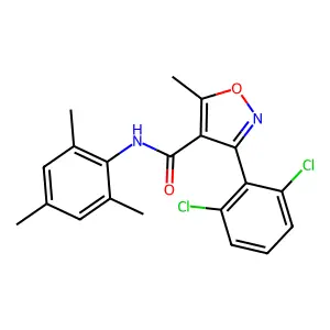3-(2,6-dichlorophenyl)-N-mesityl-5-methyl-4-isoxazolecarboxamide structure